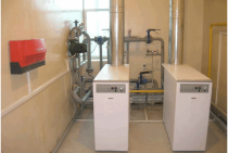 Detailed overview of ventilation in a boiler room with a gas boiler