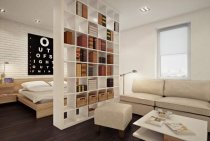 Partitions-racks for zoning the space in the room (9 photos)