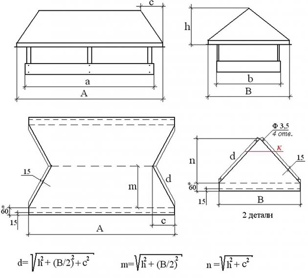 Saída de ventilação para dispositivo e instalação de telhas metálicas