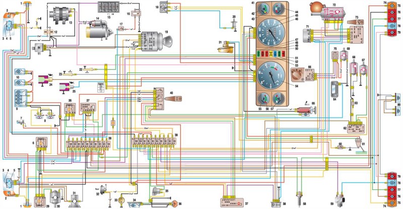 Allmänt schema för elektrisk utrustning Gazelle ZMZ Euro-3 injektor