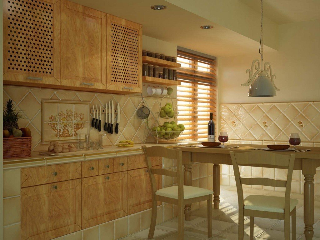 tile in the kitchen to match the color of the furniture