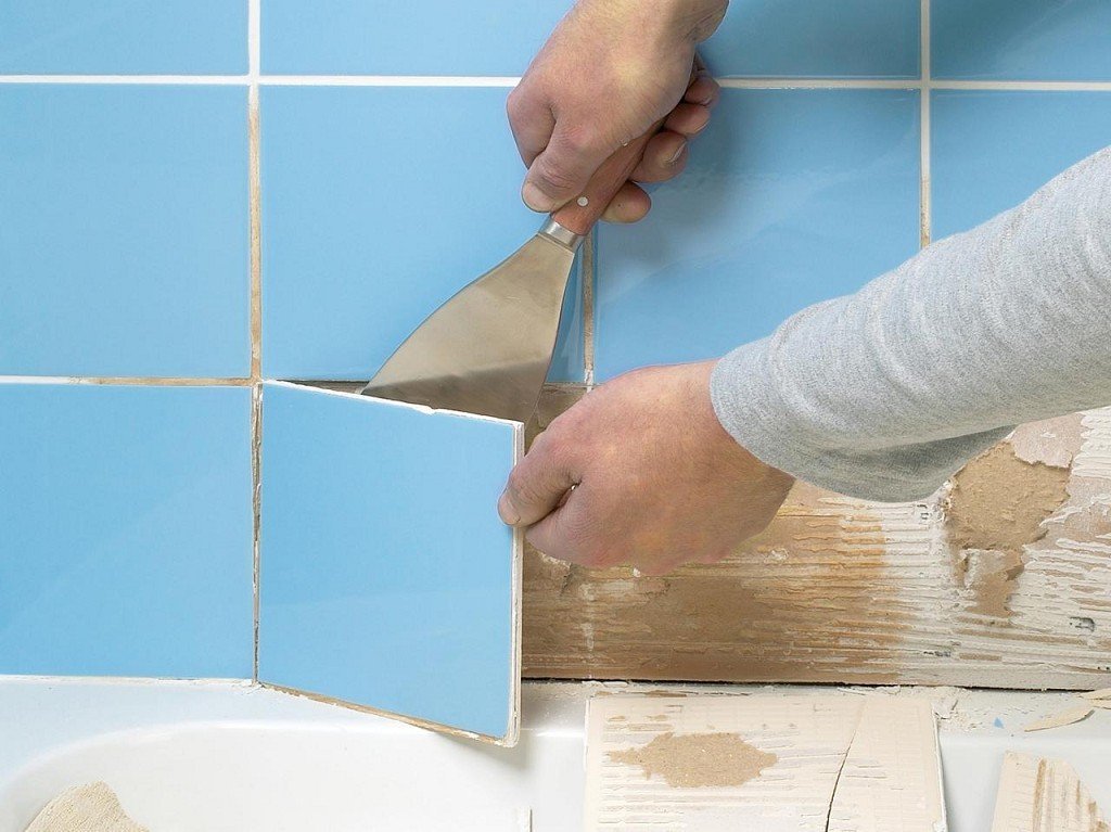 removing tile from bathroom wall