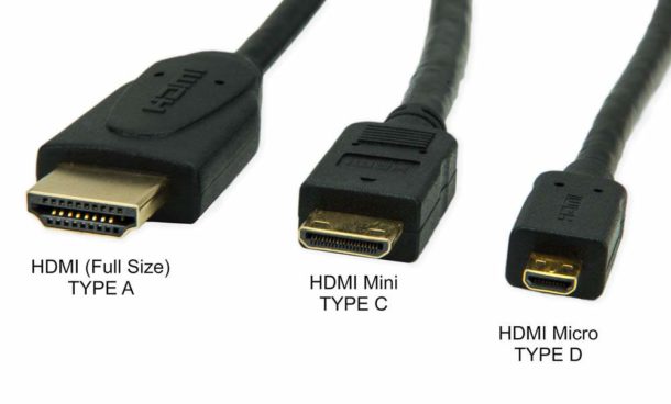 أنواع موصلات HDMI