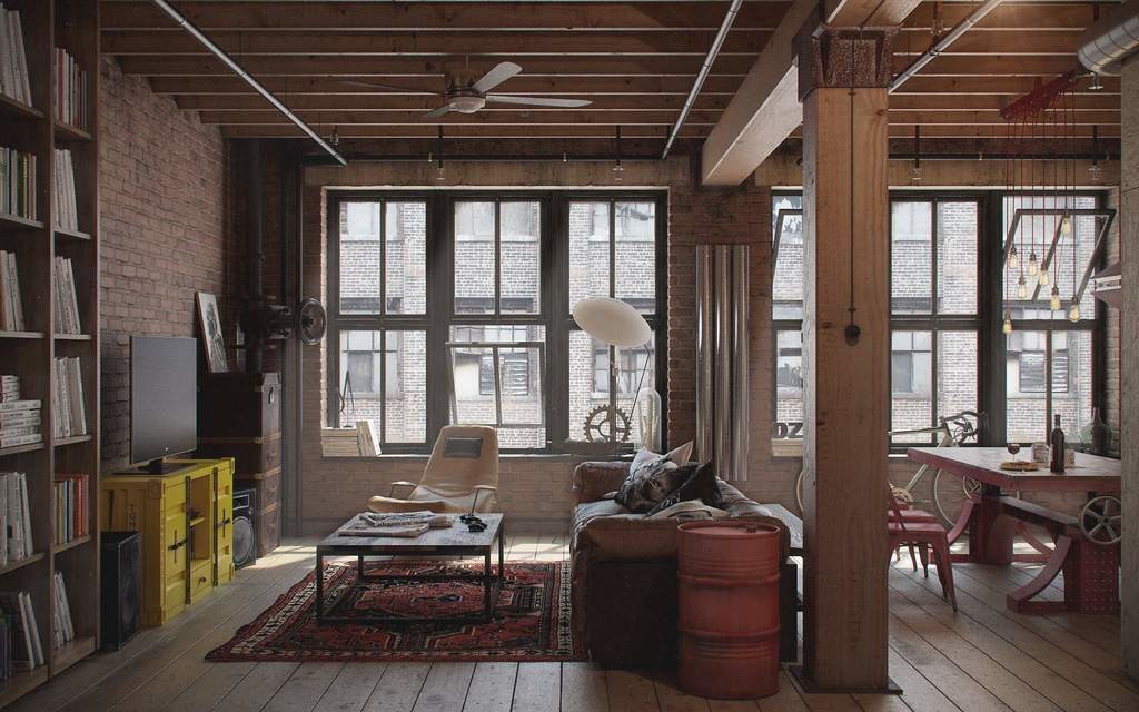 Loft in a modern apartment