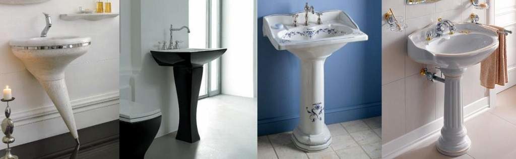 Well-known washbasin on a pedestal