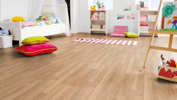 A high-quality laminate that imitates wood is a good solution