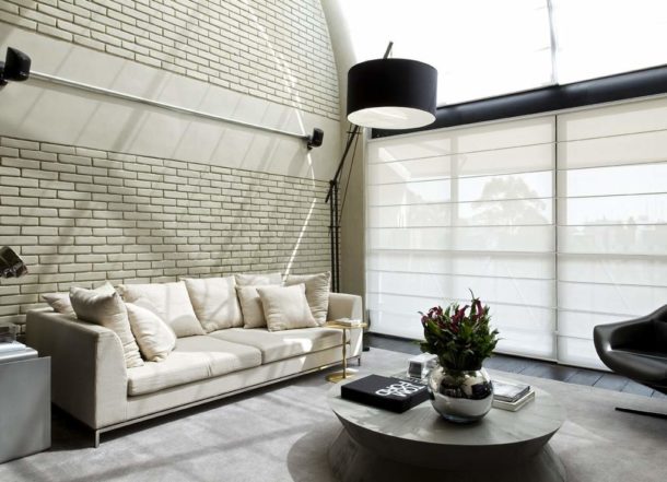 Stylish white brick finish