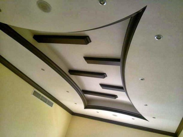 One of the design options for a two-level plasterboard ceiling