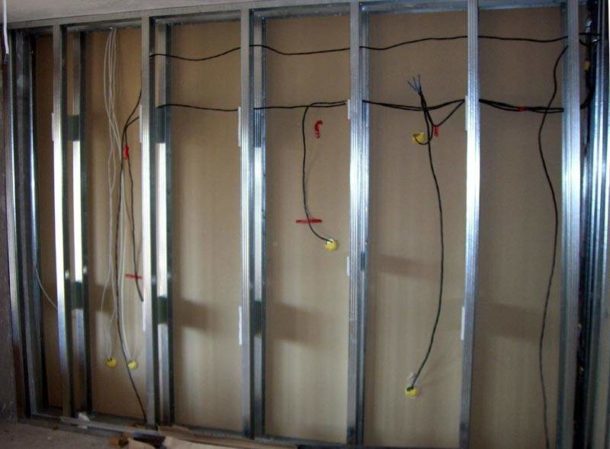 Wiring behind the frame