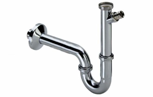 Metal drain (chrome-plated brass) with an additional nozzle