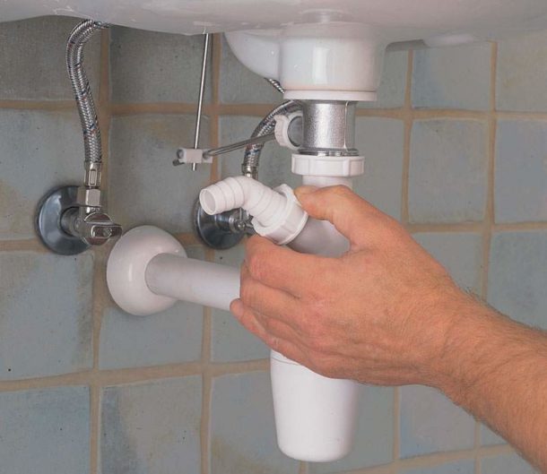 Washbasin with connection for washing machine