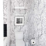 Black and white wallpaper in scandinavian style