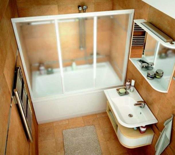 Design of a small separate bathroom without a toilet