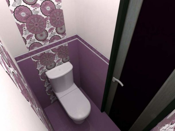 The use of purple tones in the design of the toilet