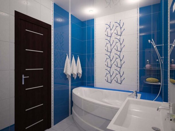 Balancing bright blue tile with white