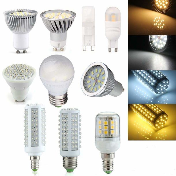 مجموعة متنوعة من مصابيح LED