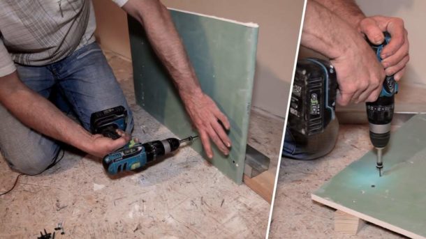 Using a screwdriver with a special nozzle designed for drywall