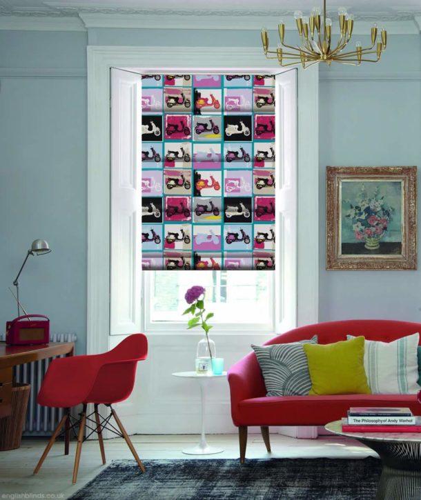 Cortinas de rolo no estilo pop art