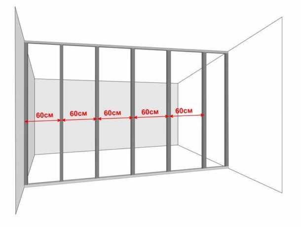 Frame diagram for a partition or wall