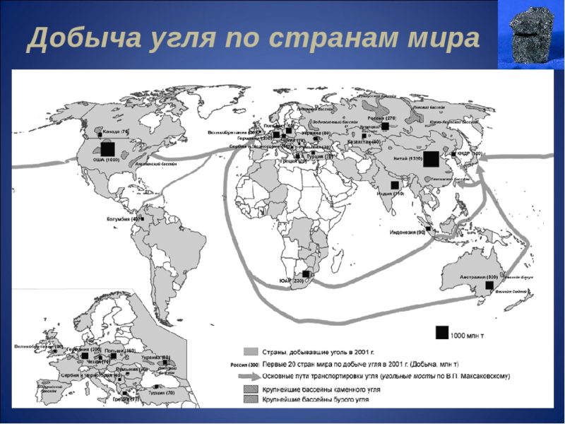 Os 10 principais países por reservas de carvão