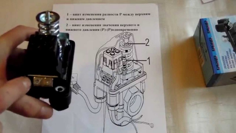 Connexion et réglage du pressostat pour les instructions de configuration de la pompe