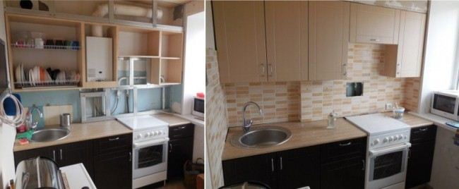 Затваряме тръбите в кухнята с гипсокартон