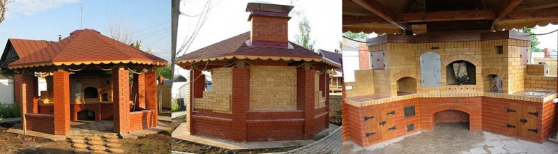 Fogões para a cozinha de verão ou gazebos com churrasqueira